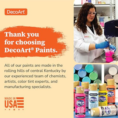DecoArt Americana Dazzling Metallics Acrylic Paint Set – Popular Colors, 24 Bottles (2 fl oz) – Craft Metallic Paints for Canvas, Wood & DIY Projects - color: Multi – Starter