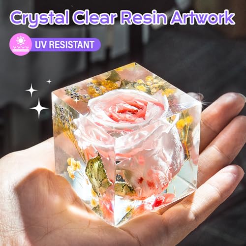 HeyClear 2 Gallon Epoxy Resin Kit Clear and Hard with Mica Powder, Pigment - size: 2 Gal kit