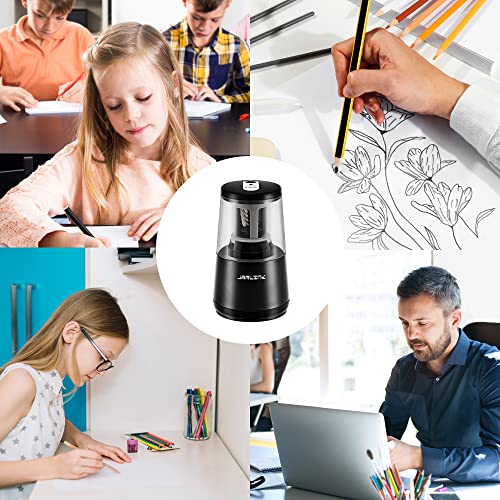 JARLINK Electric Pencil Sharpener, Heavy Duty Helical Blade, Auto Stop - color: Black