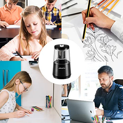 JARLINK Electric Pencil Sharpener, Heavy Duty Helical Blade, Auto Stop - color: Black