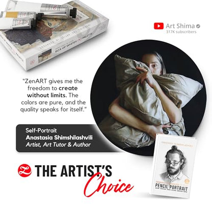 ZenART Professional Oil Paint Set - Artist Grade Box of Whites - 3 Tubes | Multi White Palette - Non-Toxic Large Tubes, Buttery Consistency, Rich Pigment, Lightfast Oil Paints for Artists & Beginners - color: Box of Whites