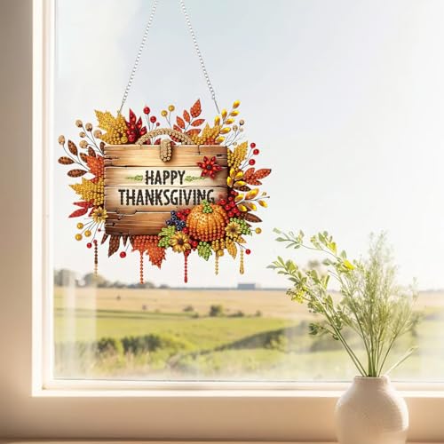 Fall Diamond Art Kits for Adults Thanksgiving Pumpkins - color: Dp04129