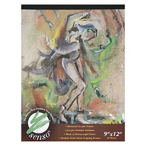 Senso Clear Primed Linen Canvas Pads - 9x12 (10 Total Sheets) - size: 9"x12"