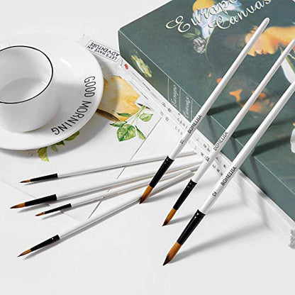 GETHPEN Acrylic Paint Brushes Set,12PCS Round-Pointed Tip Paint Brushes | Round-Pointed Tip Artist Paint brushes, Acrylic, Watercolor, Oil Painting, Canvas, Rock, Models, Face Body Art and DIY Crafts - style: Round