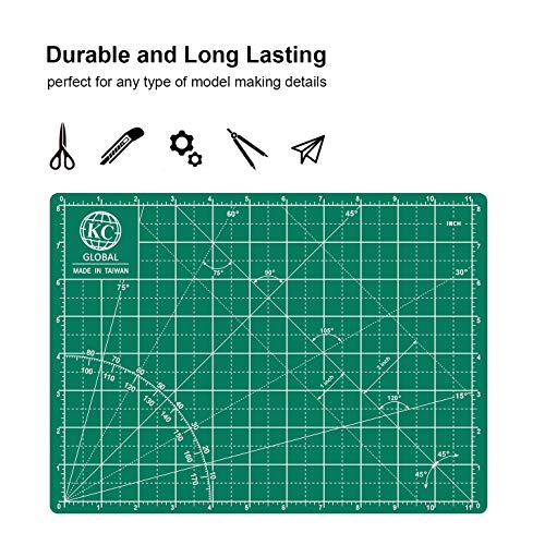 KC GLOBAL A3 (18"x12") Self-Healing Cutting Mat (Dark Green) - Sturdy, Reversible, Eco-Friendly, Non-Slip. Premium Desk Mat for Crafters, Quilters, and Hobbyist - color: Dark Green, size: 18"L x 12"W