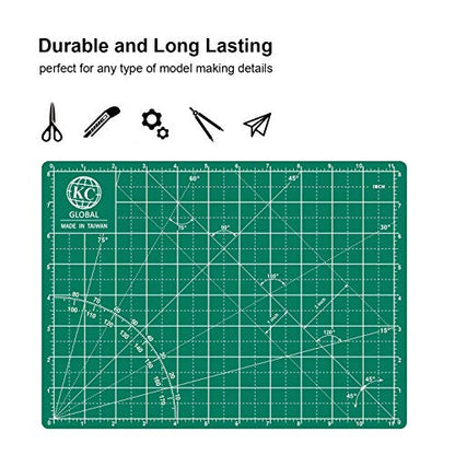 KC GLOBAL A3 (18"x12") Self-Healing Cutting Mat (Dark Green) - Sturdy, Reversible, Eco-Friendly, Non-Slip. Premium Desk Mat for Crafters, Quilters, and Hobbyist - color: Dark Green, size: 18"L x 12"W