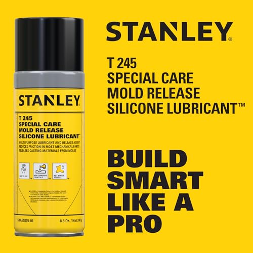 STANLEY T245 Mold Release Spray - 2x8.5 oz, High-Performance Silicone Lubricant for Epoxy Resin, Plastics, Withstands Extreme Temperatures, Moisture Repellent, Corrosion Protection - 2 Pack - size: 2 Pack