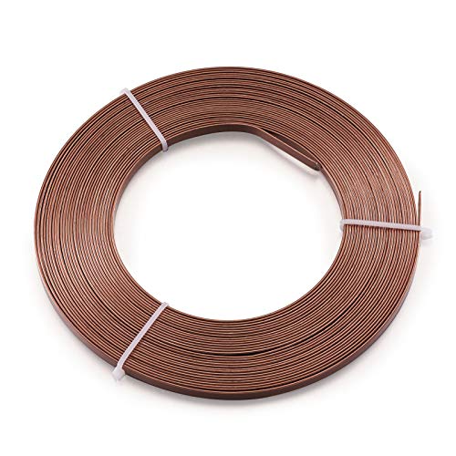 Fashewelry 32.8Ft 5mm Aluminum Flat Wire Solid Bendable Metal Craft Wire Strip for Bezel Sculpting Armature Jewelry Making Gem Metal Wrap, Camel - color: Flat-5mm-Camel