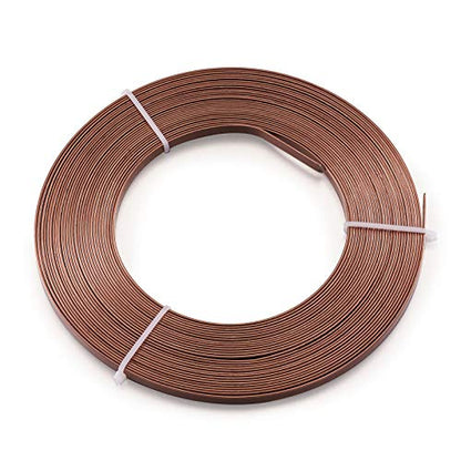 Fashewelry 32.8Ft 5mm Aluminum Flat Wire Solid Bendable Metal Craft Wire Strip for Bezel Sculpting Armature Jewelry Making Gem Metal Wrap, Camel - color: Flat-5mm-Camel