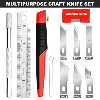 FASTPRO 31-Piece Exacto Knife, Precision Hobby Knife Kit for Art Crafts | Craft Knives with 26pcs Blades, Quick Blade Change, Organized Storage Case, For Art Work, Scrapbooking, Stencil, Modeling