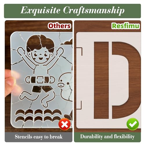 Letter Stencils for Crafts Reusable 42Pcs Number Stencils(4 Inch Font) - color: 4 inch