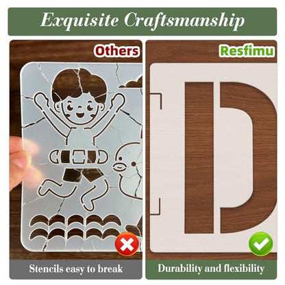 Letter Stencils for Crafts Reusable 42Pcs Number Stencils(4 Inch Font) - color: 4 inch