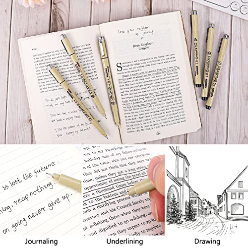 Muchcute Extra Fine Point Writing Pens,6 Black 0.25mm Smooth No Bleed Bible - color: 6 Extra Fine 01(0.25mm)