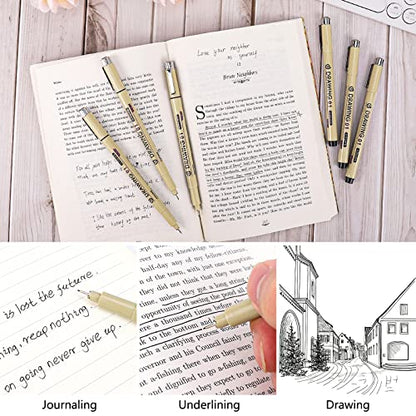Muchcute Extra Fine Point Writing Pens,6 Black 0.25mm Smooth No Bleed Bible - color: 6 Extra Fine 01(0.25mm)
