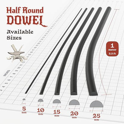 The Foamory Black EVA Foam Dowel - Half Round 5mm x 1M Length Craft Stick - color: 1 Pack: 1M Length - 05mm Thickness, style: Black - Half Round Dowel