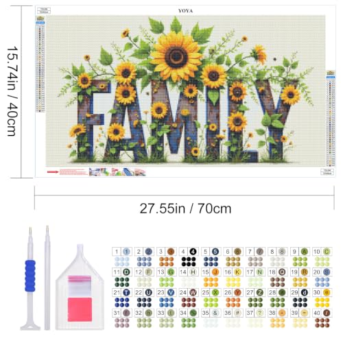 YOYA Large Diamond Art Kits for Adults, Sunflower 5D Diamond Painting - color: Sunflower 506