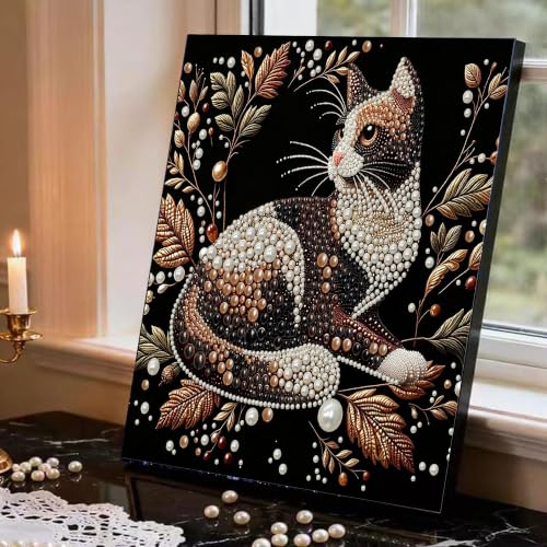 2 Pack Cat Diamond Art Pearl Painting Kits for Adults (12×12 inch) - color: WYZ028+WYZ186