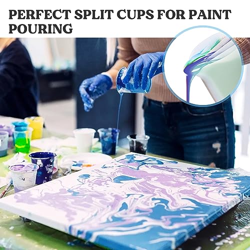 LET'S RESIN 17oz Silicone Split Cup with Handle, 5 Channels | Thick reusable 500 ml cup has five channels and a handle for controlled acrylic paint pouring and resin art - size: 1 Cup (17 oz)