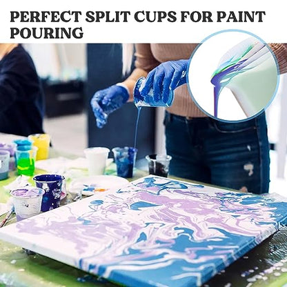 LET'S RESIN 17oz Silicone Split Cup with Handle, 5 Channels | Thick reusable 500 ml cup has five channels and a handle for controlled acrylic paint pouring and resin art - size: 1 Cup (17 oz)