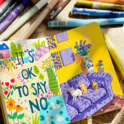 Mix Media Pad,3.5"x5.5" Small Hardcover Leather Art Sketchbook,60 Sheets(112lb/180gsm) Heavyweight Acid Free Artistic Painting Drawing Sketching Paper, Handy Pocket Journal Sketchbook.Lemon Yellow - color: 180gsm-lemon yellow