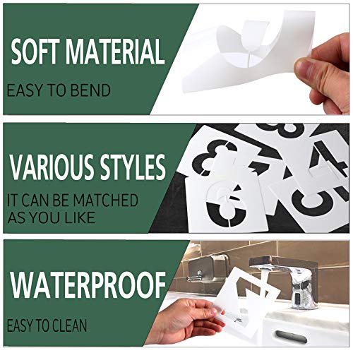 FEBSNOW 36 Pcs 4 Inches Alphabet Letter and Number Stencils - size: 4 inches