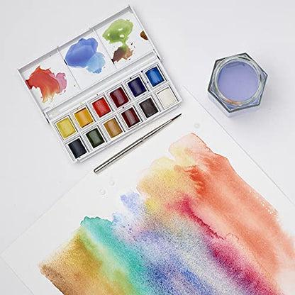 Winsor & Newton Cotman Watercolor Paint Set, Sketchers' Pocket Set - style: 12 Half Pan Sketchers Pocket Set