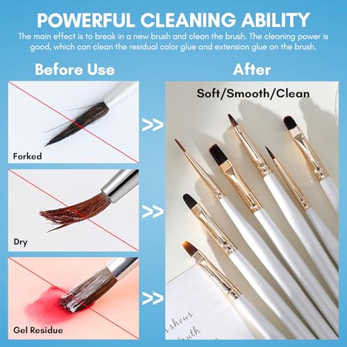 Makartt Nail Art Brushes Cleaner 70ml/2.36 Fl.oz | Nail Polish Brush Bristles Conditioner Restorer Liquid for Solid Gel/Nail Extension/Builder Nail Gel/Dip Powder Manicure - color: Clear-Nail Brush Conditioner
