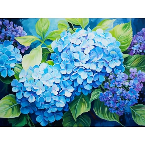 MRMIOOM 5D Hydrangea Diamond Art Kits for Adults, Flowers Diamond Painting Kits for Adults, DIY Full Drill Diamond Painting Flower Gem Art and Crafts 12x16 inch - color: D017-US