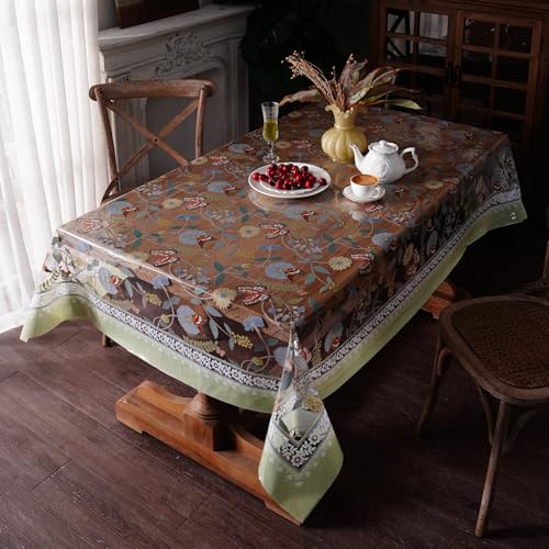 Clear Table Protector Cover PVC Tablecloth with Butterfly, 52"x70" | Dining Room, Kitchen Meals, Tabletop Protection, Easy Cleanup, Brunch, Parties, Holiday Gatherings, Everyday Use - color: Butterfly, size: 52" x 70" (Rectangular)