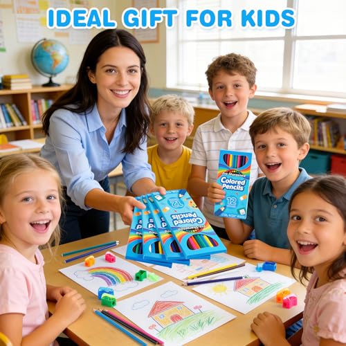 Jyusmile 432 Count Colored Pencils, Bulk 36 Boxes with 36 Sharpeners