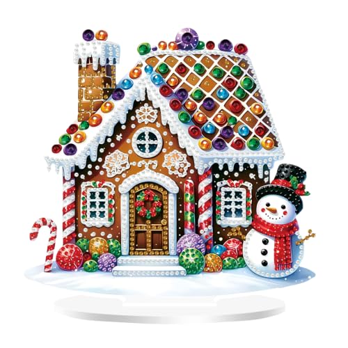 ARPADAMO Christmas Diamond Art Kits for Adults,Candy House Diamond Painting | Double Sided Christmas Pearl Art Kits for Adults,DIY Special Shaped Crystal Winter Desktop Decoration (7.8×7.8 In) - color: DP04718