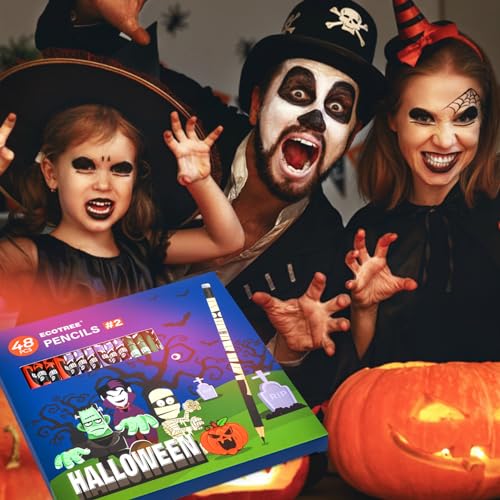 ECOTREE Halloween Party Favors Pencils #2, Pre-Sharpened HB 48 Count Bulk - color: Halloween, style: 48 COUNT