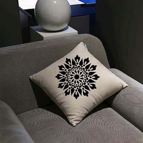 6 Pcs Large Pattern Mandala Stencils Reusable Mandala Dot Painting Templates DIY Floral Spray Paint Stencil Drawing Craft Stencil for Wood Wall Tile Floor Canvas Fabric Furniture Rock Concrete (8x8) - color: Chic Style