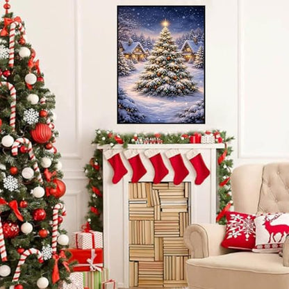 HHMATITS Christmas Tree Diamond Art Kits for Adults 12x16 Inch - color: Christmas