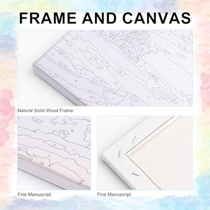Yezavesu Framed Paint by Numbers Kit for Adults Starry Night, Flowers - color: YOP-F-1205, size: 10x10 Inch