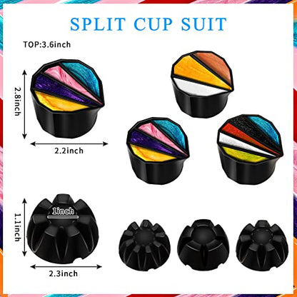 6 PCS Split Cups for Paint Pouring, Flower Pour Cups, Acrylic Fluid Painting Supplies Kit for DIY and Creating Patterns