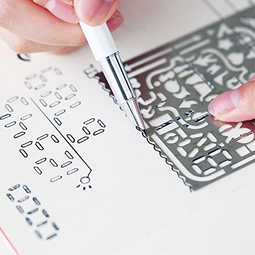 Yansanido Pack of 3 Stainless Steel Drawing Ruler, Painting Stencils, Scale Template Sets, Graphics Stencils, Number Template Ruler for Very Fine Pen Tip