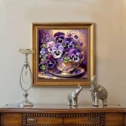 Flower Paint by Numbers Kit for Adults, Paint by Number for Adults Flowers - color: Pansy