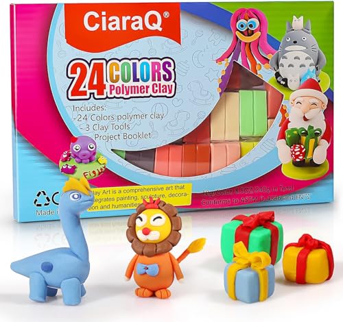 CiaraQ Polymer Clay Kit, Mini Modeling Clay Set | for Kids/Beginners/Artist, 24 Colors - color: 24 Colors