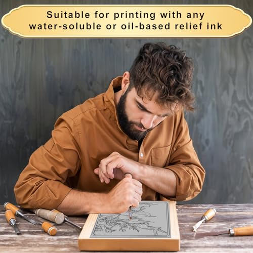 4 Pack Linoleum Blocks for Printmaking, 8 X 10 Inch Rubber Sheets | Soft Rubber, Easy To Carve, For Stamps, Cards, Prints, Beginners And Artists - size: 8 x 10 Inch