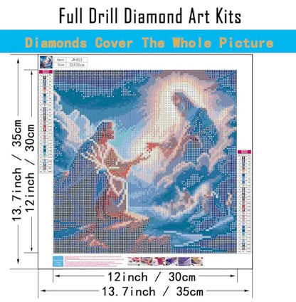 CHWGLFGG 5D Jesus Diamond Art Kits for Adults Beginners 12x16inch - color: JK453-A