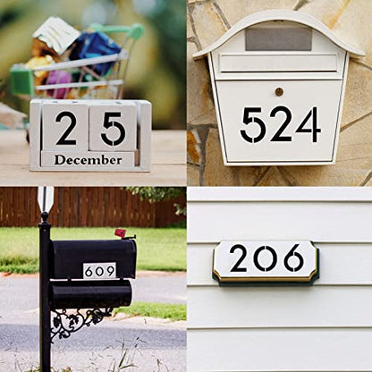 DXCYZ 4 Inch Large Number Stencils Kit 0-9 Address Number Stencil, 10PCS Reusable Plastic Painting Number Templates for Mailbox Signs, Door - size: 4 Inch