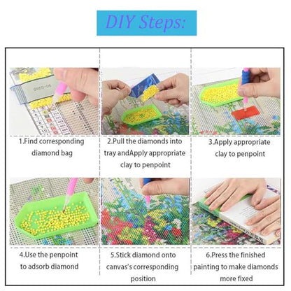 Mosaflare 5D Hummingbird Diamond Painting Kits for Adults 12x16 Inch - color: KM580-1