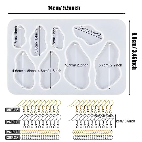 Attuslla Resin Molds - Silicone Earring Moulds with Ear Hooks and Jump Rings for DIY Epoxy Resin Jewelry Making - color: Style 11