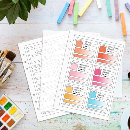 BLSUREFYX 25pcs A5 Waterproof Swatch Papers with Vellum Paper 140LB/300GSM