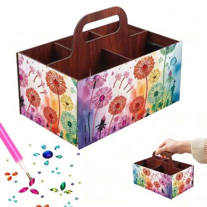 LSQFS Flower DIY Diamond Painting Storage Box with Handle,1 Pack - color: Dandelion