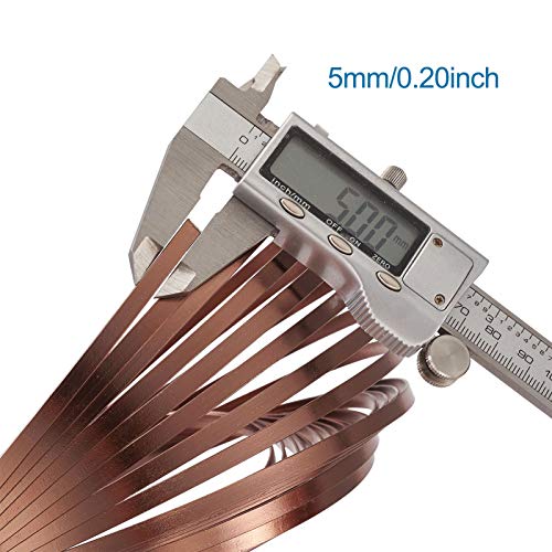 Fashewelry 32.8Ft 5mm Aluminum Flat Wire Solid Bendable Metal Craft Wire Strip for Bezel Sculpting Armature Jewelry Making Gem Metal Wrap, Camel - color: Flat-5mm-Camel