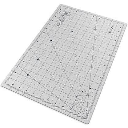 Arteza Self Healing Rotary Cutting Mat, 12"x18" with Grid & Non Slip Surface for Fabric, Paper, Vinyl, Plastic, Eco Friendly, Durable & Flexible, Great for Crafts, Quilting, Sewing, Scrapbooking - size: 12"L x 12"W