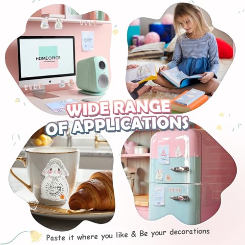 Hommie Cute Sticky Notes Set, Sticky Notes Set Planner Dividers, Easter Bunny Self-Stick Memo Pads with Animal Divider Tabs, Bundle Writing Designs for Office, School, Easter Party Supplies - color: Rabbit(blue Background)