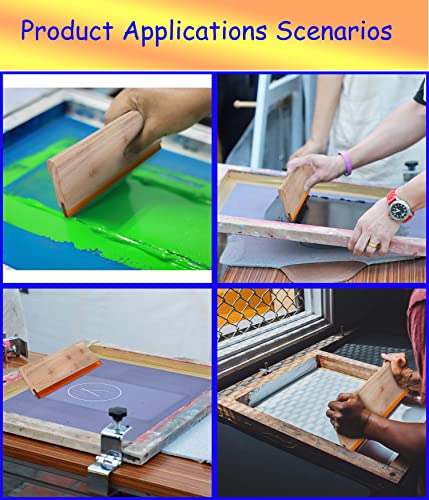 INTBUYING Screen Printing Squeegee Ink Squeegee Wooden Oil Scraper 75 Durometer 6.3inches Long 4 inches Wide with Rubber Blade and Wooden Handle - size: 6.3 inches long